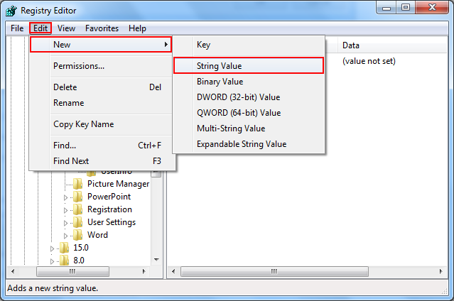 click-on-string-value