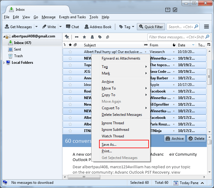 Click on save as option