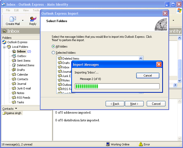 Import Process will be start