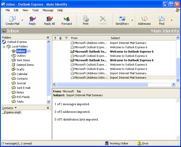 Open Outlook Express