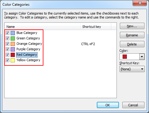Select Color Categories