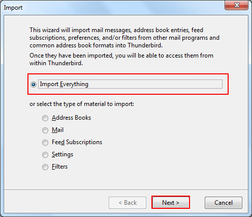 Select import everything