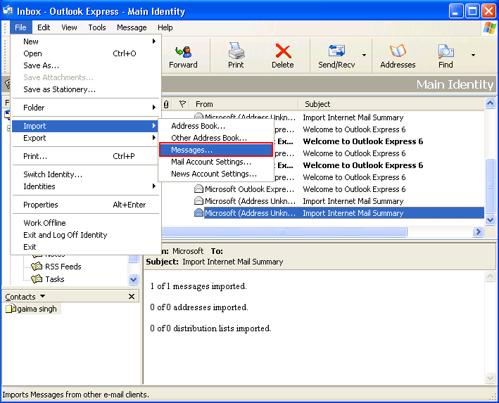 Select Message Option