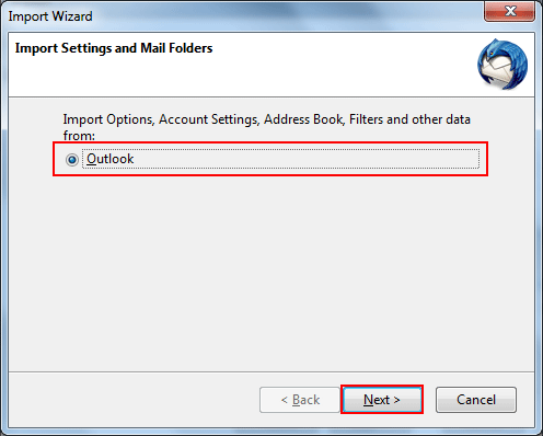Select Outlook