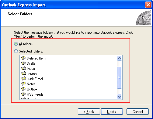 Two Options to import Outlook data