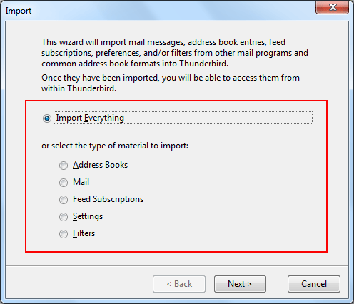 Two Option to import