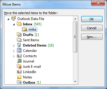 Change Location of mails