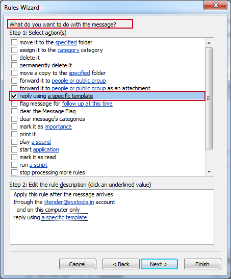 define description for rule