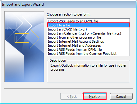 export a file