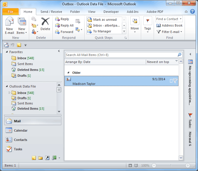Outbox Folder