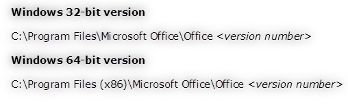Path of windows bit version