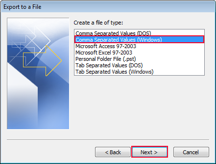 Select Comma Separated Values(Windows)