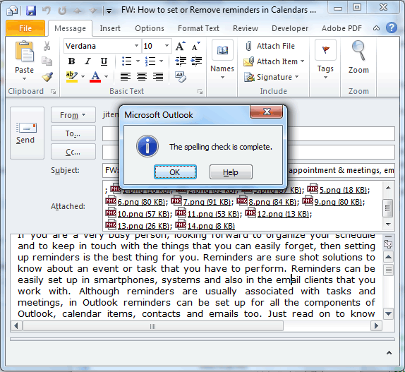 Spell Check in Mails