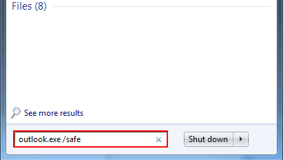 start outlook safe mode