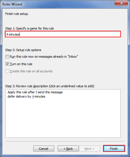 set the name of rule