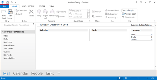 click on file