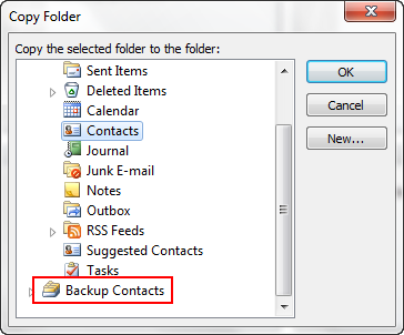 Backup contacts