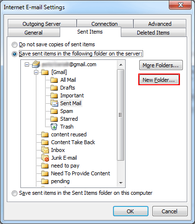 items in sent folder missing in outlook 2016