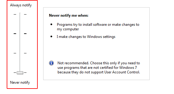 Change User Account Control Settings