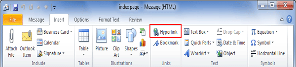 click on hyperlink