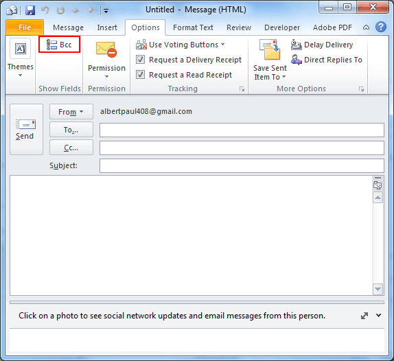 Outlook 2010 BCC option