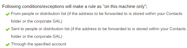 following Conditions/Exceptions for make a rule