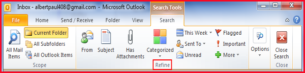 select refine tab