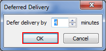 set the defer delivery minutes