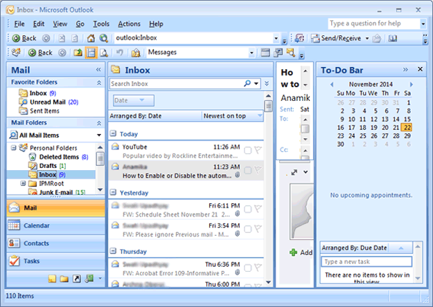 open outlook calendar