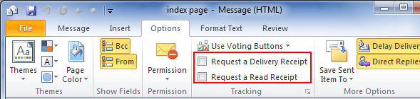 request a delivery/read receipt