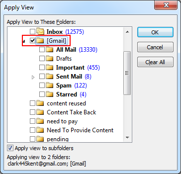 Select Top Folder