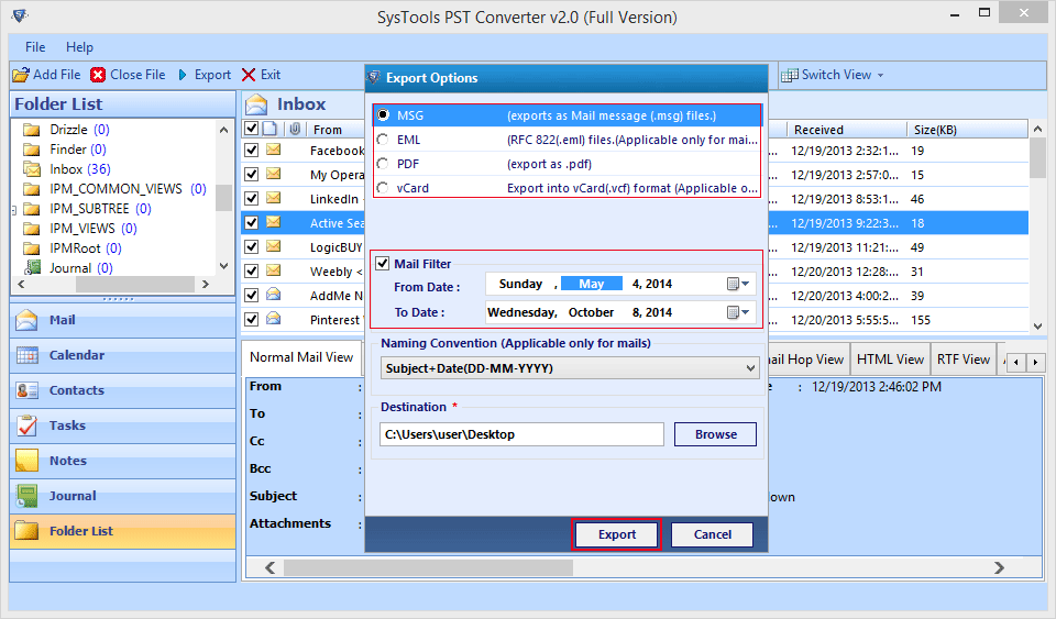 convert pst to eml
