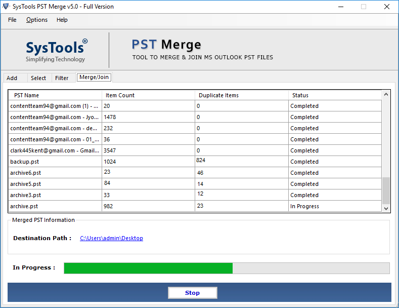 Merge Outlook Folders With No Duplicates screenshot